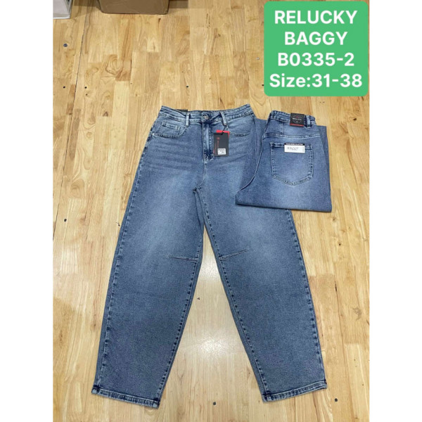 0335-2# голубые женские джинсы багги (Relucky, 6 ед, размеры батал: 31-38) выдача на следующий день