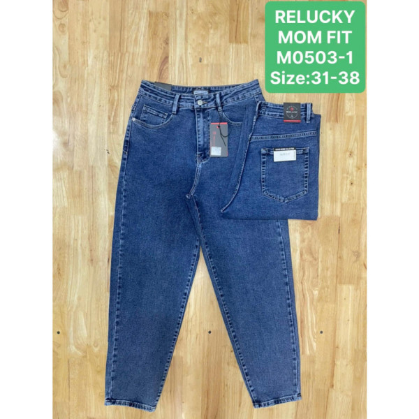 0503# сині жіночі джинси мом (6 од., розміри батал: 31-38) видача наступного дня