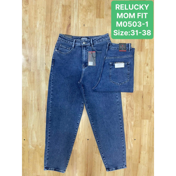 0503# сині жіночі джинси мом (6 од., розміри батал: 31-38) видача наступного дня