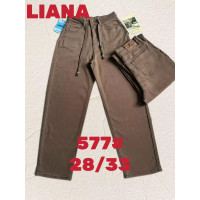 0577# коричневі жіночі джинси баггі (стрейч-коттон, 6 од., розміри напівбатал: 28-33) видача наступного дня
