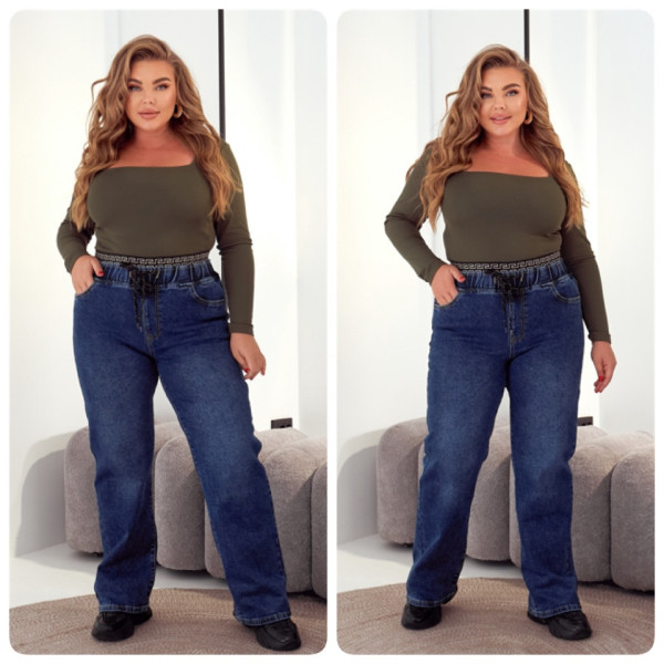 0856 # синие женские джинсы (LADY N, стрейчевые, 6 ед. размеры батал: 32-42) выдача на следующий день