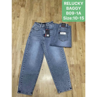 0909-1# голубые подростковые джинсы багги (Relucky, 6 ед, размеры подросток: 10-15) выдача на следующий день