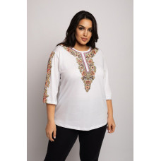 5152-10 * біла жіноча вишиванка (4 од. розміри напівбатал: XL. 2XL, повторюються) видача наступного дня