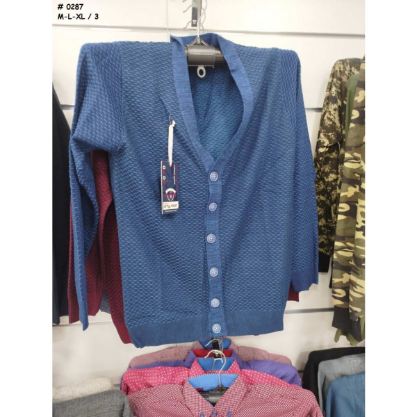 0287* синій чоловічий светр (3 од., розміри напівбатал: M. L. XL) видача наступного дня