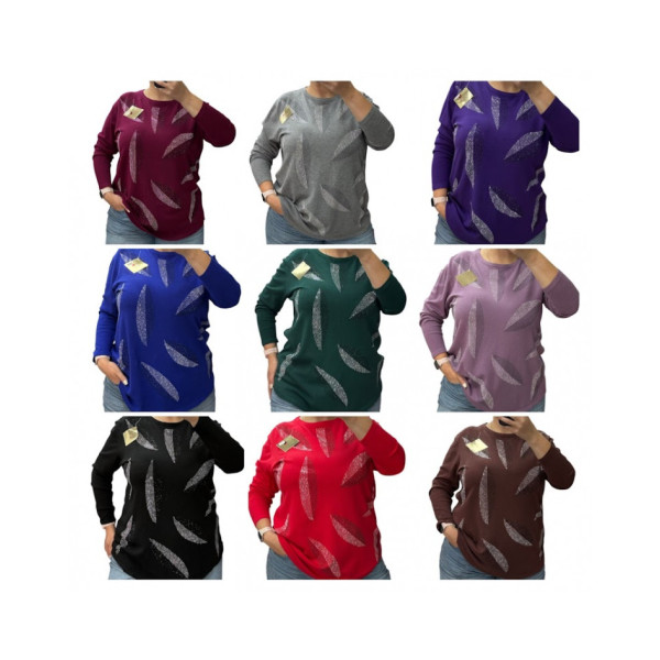 25221* мікс кольорів жіночий светр (бавовна-кашемір, 6 од., розміри батал: 52-60) видача наступного дня