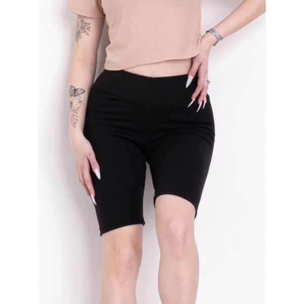 4511-1 чорні жіночі велосипедки (рубчик, 4 од. розміри норма: S. M. L. XL)