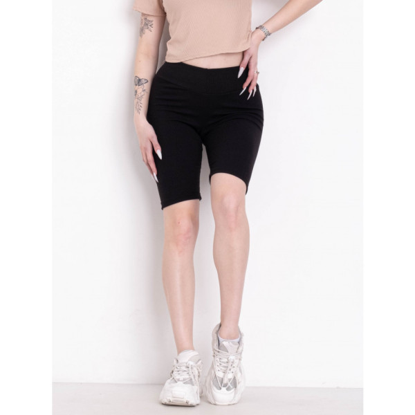 4511-1 чорні жіночі велосипедки (рубчик, 4 од. розміри норма: S. M. L. XL)