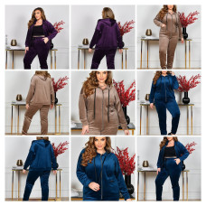 8110 * УТОЧНЯЙТЕ КОЛІР ПІД ЧАС ЗАМОВЛЕННЯ жіночий велюровий спортивний костюм (4 од. батальний розмір: 54. 56. 58. 60) видача наступного дня