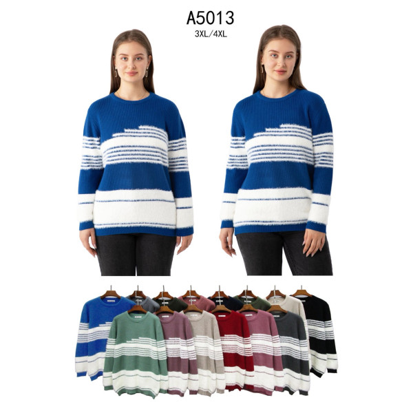 5013 мікс квітів жіночий светр (Kiss me, 5 од., розміри батал: 3XL-4XL)