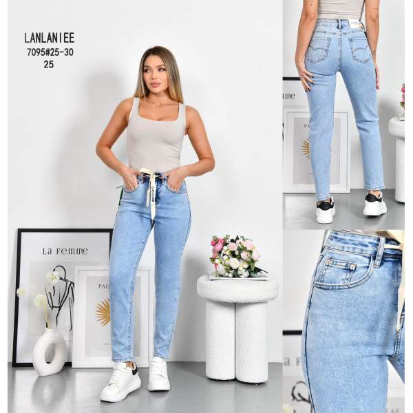 7095# блакитні жіночі джинси lanlaniee (стейч котон, 6 од., розміри норма: 25-30) видача наступного дня
