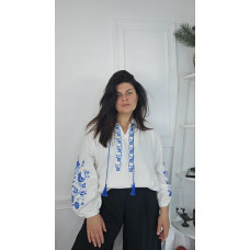 7410-2 # біла жіноча вишиванка (бавовна 100%, 5 од. розміри норма: S. M. L. XL. 2XL) видача наступного дня