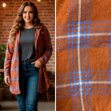 7757-88 помаранчева жіноча сорочка (JJF. з камінням та капюшоном, подовжена, 4 од., розміри напівбатал: 3XL, 4XL, 5XL, 6XL)