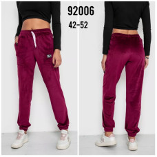 92006* червоні жіночі спортивні велюрові штани на хутрі (6 од., розміри батал: 42-44-46-48-50-52) видача наступного дня