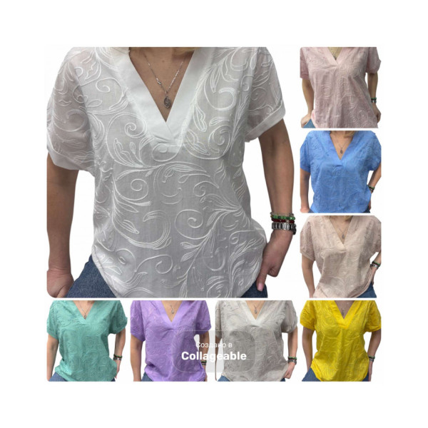 26003# вибір кольору жіноча футболка (прошва+коттон, 4 од., розміри напівбатал: 48-54) видача наступного дня