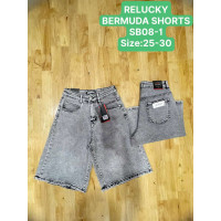 0008# серые женские джинсовые шорты relucky (стрейч-коттон, 6 ед, размеры норма: 25-30) выдача на следующий день Relucky
