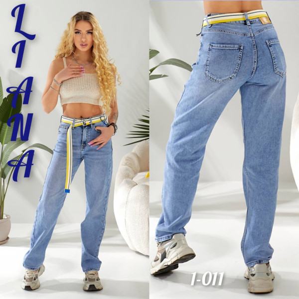 0011# голубые женские джинсы (Liana, стрейч коттон, 6 ед, размеры норма: 25-30) выдача на следующий день Джинсы