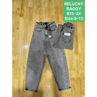 0015-2# серые детские джинсы relucky (стрейч-коттон, 6 ед, размеры детские: 8-13) выдача на следующий день Джинсы