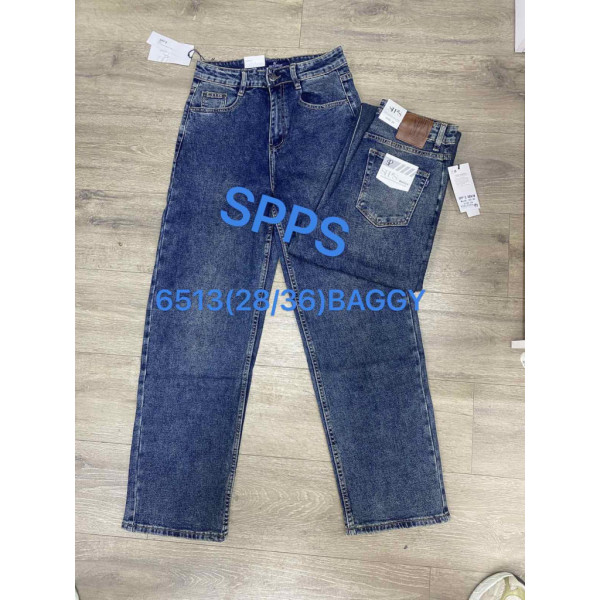 6513 # синие мужские джинсы BAGGY ( SPPS, коттон, 8 ед. размеры норма:28. 29. 30. 31. 32. 33. 34. 36) SPPS