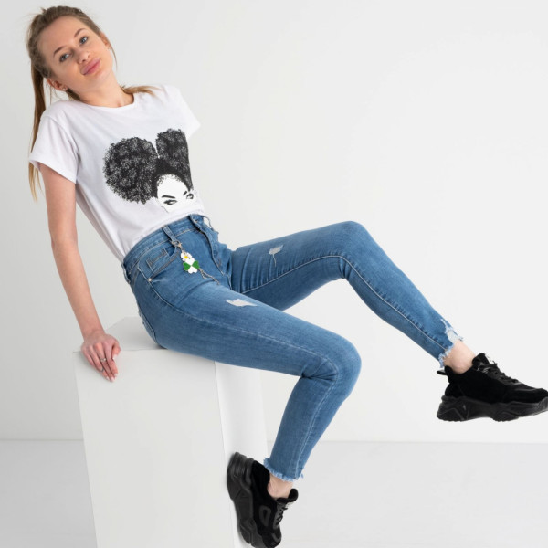 0647 New Jeans американка блакитна стрейчева (6 од. розміри: 25.26.27.28.29.30) New Jeans