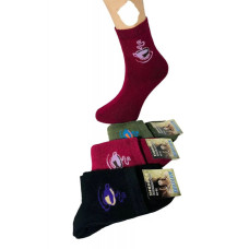 49230 микс цветов женские теплые носки(высокие, хлопок, 12 ед. размеры норма: 36-40) Носки