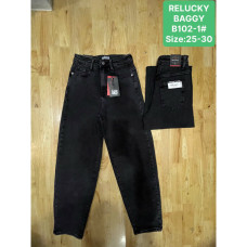 0102 # черные женские джинсы (Relucky, стрейч, 6 ед, размеры норма: 25-30) выдача на следующий день Relucky