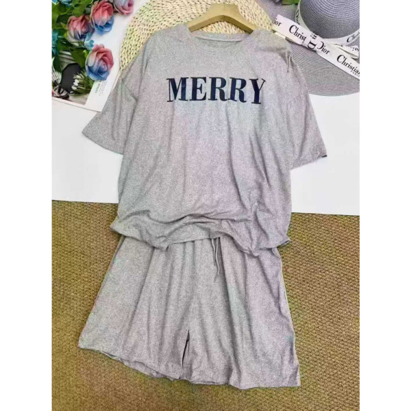 1246-66# серый женский спортивный костюм (футболка+шорты, 4 ед, размеры норма: M-L оверсайз) выдача на следующий день Костюм