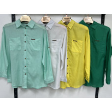 18552277# выбор цвета женская рубашка (лен, 5 ед, размеры норма: s-2xl) выдача на следующий день Рубашка