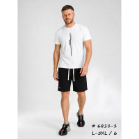 6811-1 # черные мужские шорты (двунитка, 6 ед, размеры батал: L-5XL) выдача на следующий день Шорты