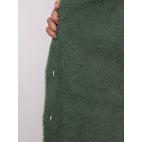 0562-7 зеленый женский кардиган (шерсть альпаки, на пуговицах, 1 ед. универсальный полубатальный размер: 46-52) Кардиган