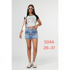 5044# голубые женские шорты-юбка (New Jeans, стрейч, 6 ед, размеры норма: 26-31) выдача на следующий день New Jeans