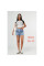 5044# голубые женские шорты-юбка (New Jeans, стрейч, 6 ед, размеры норма: 26-31) выдача на следующий день New Jeans