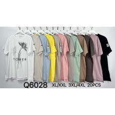 6028 # микс цветов женская футболка (10 ед, размеры батал: XL-4XL) выдача на следующий день Kiss me