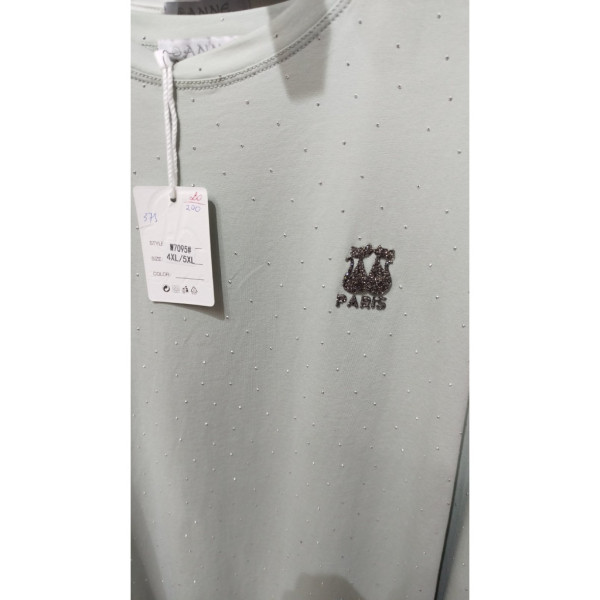 7095# микс цветов женская футболка (хлопок, 20 ед, размеры батал: 4XL/5XL универсальный) выдача на следующий день Kiss me