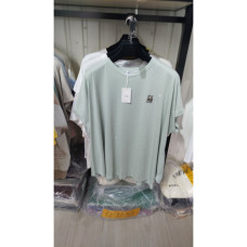 7095# микс цветов женская футболка (хлопок, 20 ед, размеры батал: 4XL/5XL универсальный) выдача на следующий день Kiss me