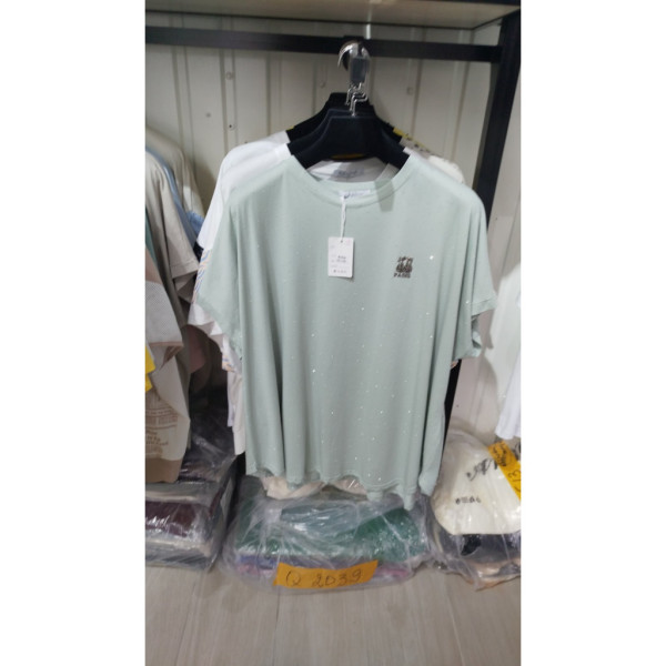 7095# микс цветов женская футболка (хлопок, 20 ед, размеры батал: 4XL/5XL универсальный) выдача на следующий день Kiss me