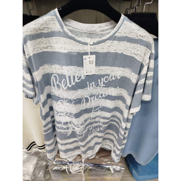 7212# микс цветов женская футболка (хлопок, 20 ед, размеры батал: 3XL/4XL универсальный) выдача на следующий день Kiss me