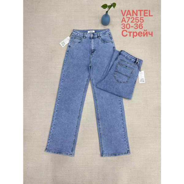 7255# голубые женские джинсы vanver (стрейч коттон, 6 ед, размеры батал: 30-36) выдача на следующий день Vanver