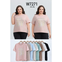 7271 # микс цветов женская футболка (10 ед, размеры батал: 2XL-4XL) выдача на следующий день Kiss me