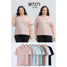 7271 # микс цветов женская футболка (10 ед, размеры батал: 2XL-4XL) выдача на следующий день Kiss me