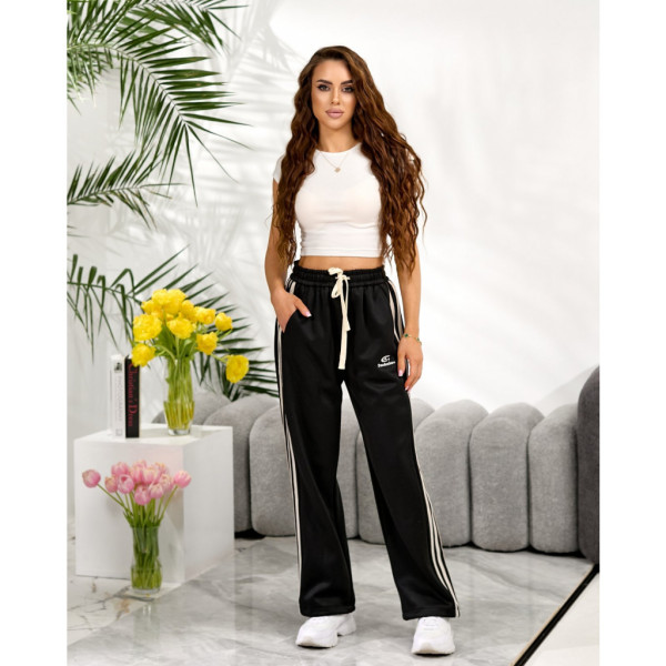 7901# черные женские спортивные штаны (6 ед, размеры полубатал: м, л, л, хл, хл) выдача на следующий день Спортивные штаны