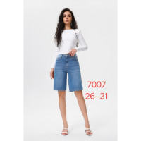 7007# блакитні жіночі джинсові шорти з камінням (New Jeans, 6 од., розміри норма: 26-31) видача наступного дня Шорти