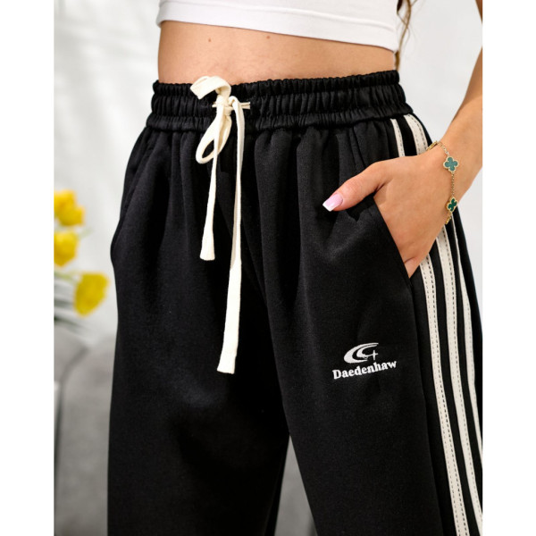 7901# черные женские спортивные штаны (6 ед, размеры полубатал: м, л, л, хл, хл) выдача на следующий день Спортивные штаны