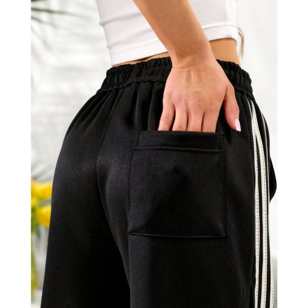 7901# черные женские спортивные штаны (6 ед, размеры полубатал: м, л, л, хл, хл) выдача на следующий день Спортивные штаны