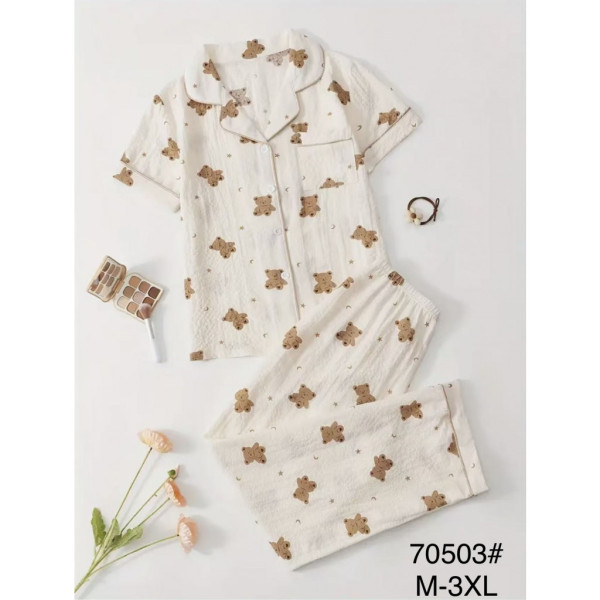 70506# выбор цвета женская пижама (рубчик, 5 ед, размеры полубатал: M-3XL) выдача на следующий день Пижама