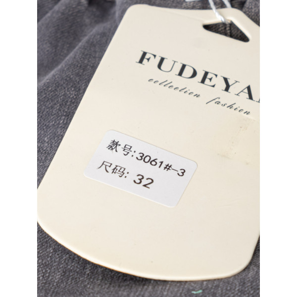 3061-35 / светло-серые женские джинсы (FUDEYAN, стрейчевые, 5 ед. размеры батал: 31. 31. 31. 32. 32) FUDEYAN