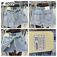 6020# голубые женские джинсовые шорты-юбка (стрейч-коттон, 6 ед. размеры норма: 25-29) выдача на следующий день Шорты