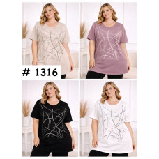 1316# выбор цвета женская футболка (10 ед, размеры батал: 58-62) выдача на следующий день Футболка