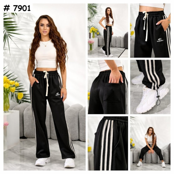 7901# черные женские спортивные штаны (6 ед, размеры полубатал: м, л, л, хл, хл) выдача на следующий день Спортивные штаны