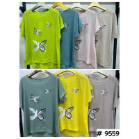9558# выбор цвета женская футболка (лён, 4 ед, размеры батал: 3XL-6XL) выдача на следующий день Футболка