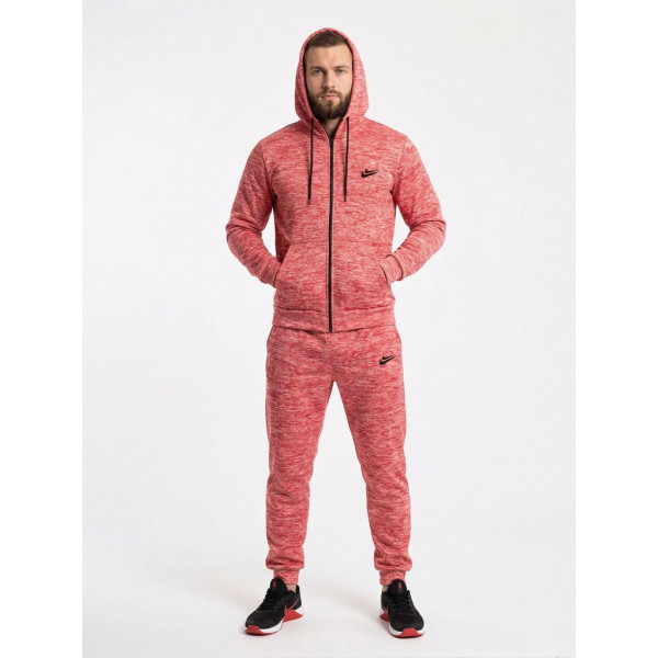 4961-5 красный мужской спортивный костюм (двухнитка, кофта на змейке, с капюшоном, 5ед, размеры норма: 46, 48, 50, 52, 54) Спортивный костюм